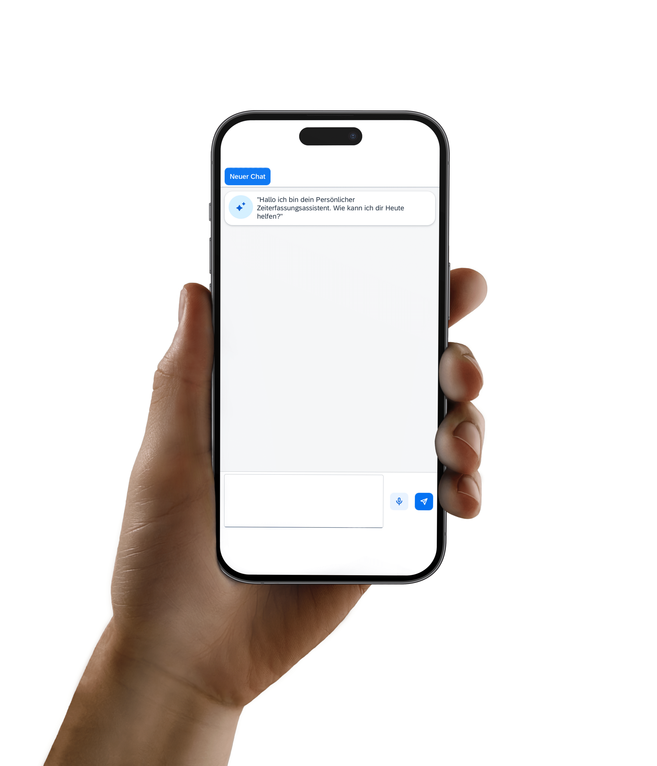 User UI von AGIL AI.TimeManager Iphone in der Hand